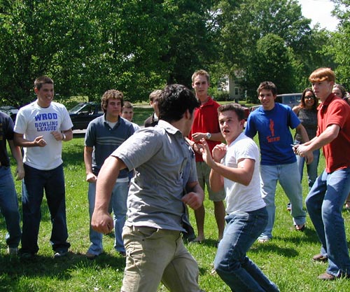 High school fight.